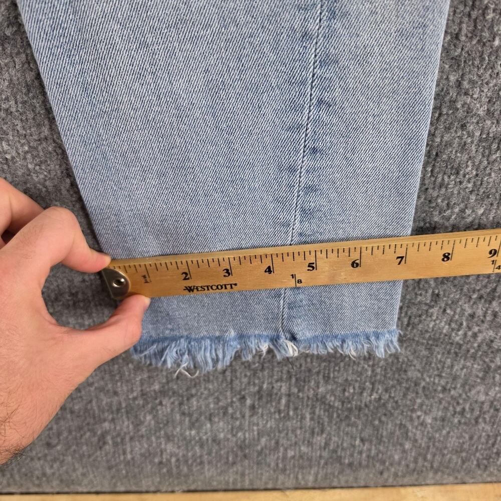 CQY Jeans 28 High Rise Straight Light Wash Raw Hem Blue Denim Casual Work Office - Picture 14 of 15